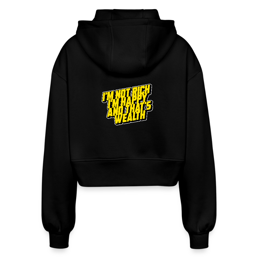 Oversized Cropped Hooded Jacket - black