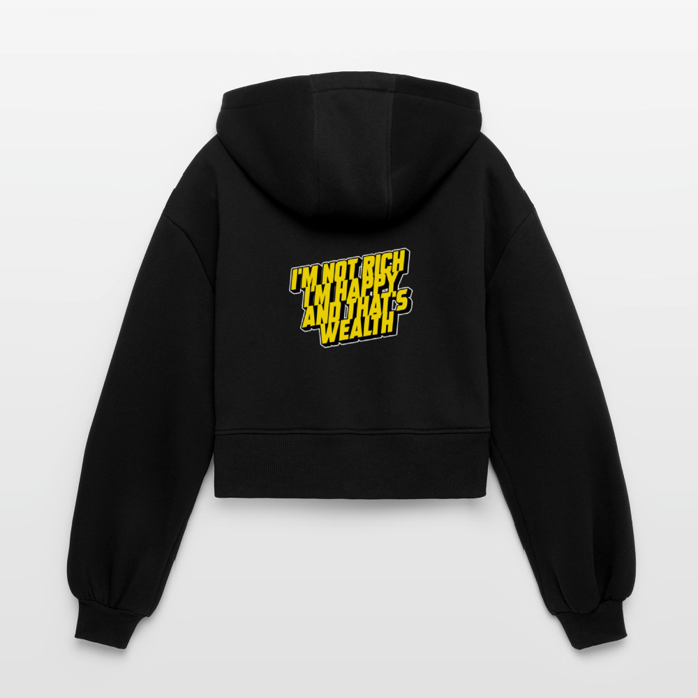 Oversized Cropped Hooded Jacket - black