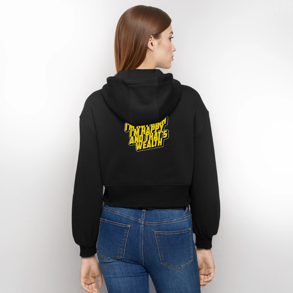 Oversized Cropped Hooded Jacket - black