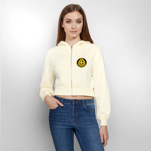 Oversized Cropped Hooded Jacket - nature