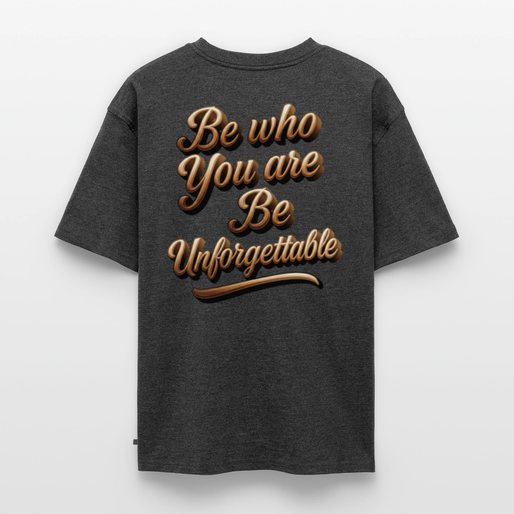 Cappuccino Oversized Organic Tee - heather anthracite