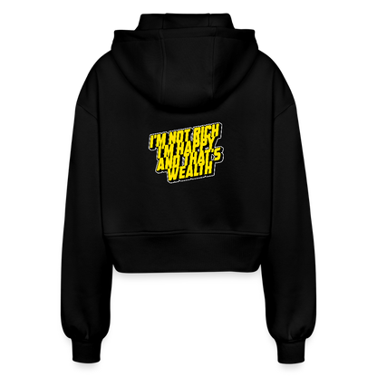 Oversized Cropped Hooded Jacket - black