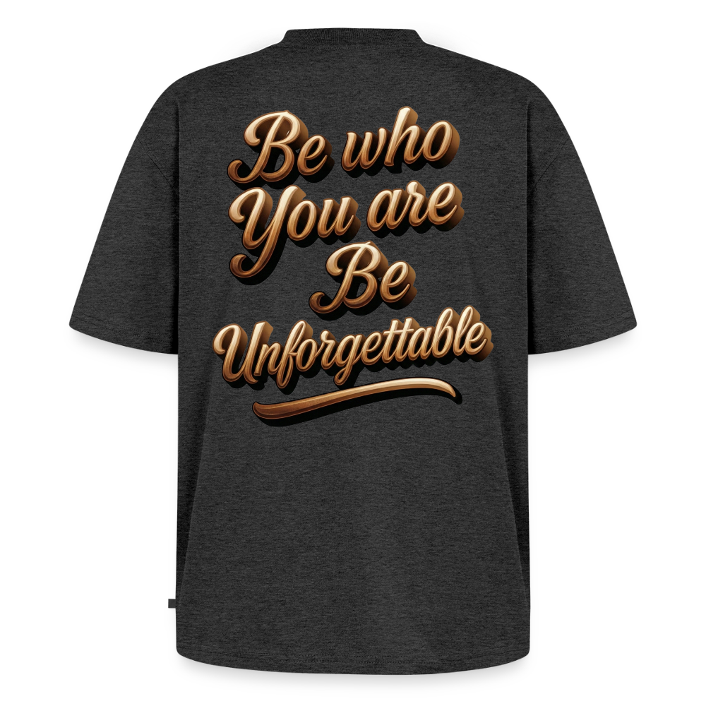 Cappuccino Oversized Organic Tee - heather anthracite