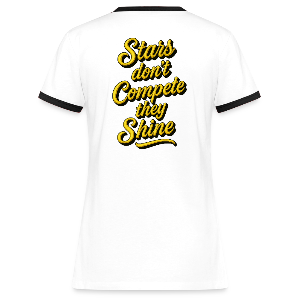 Black Stars Retro Baddie Tee - white/black