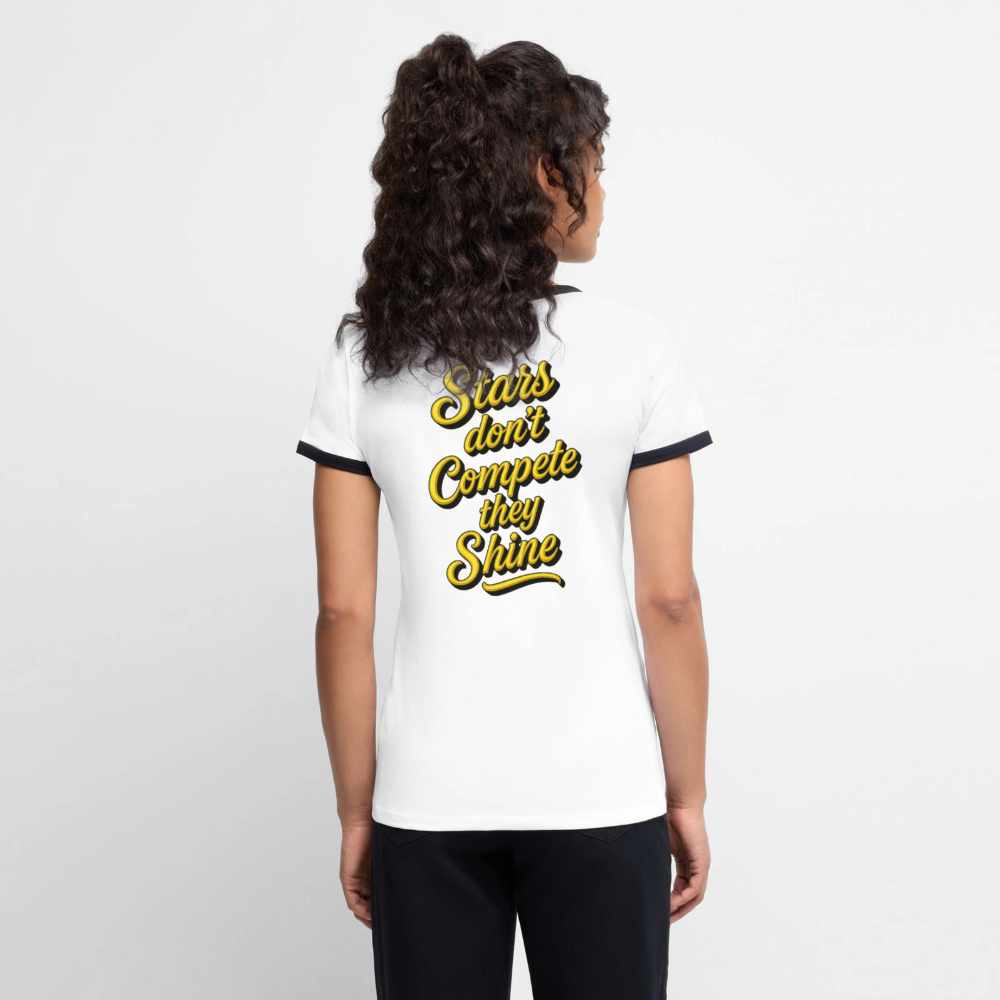 Black Stars Retro Baddie Tee - white/black