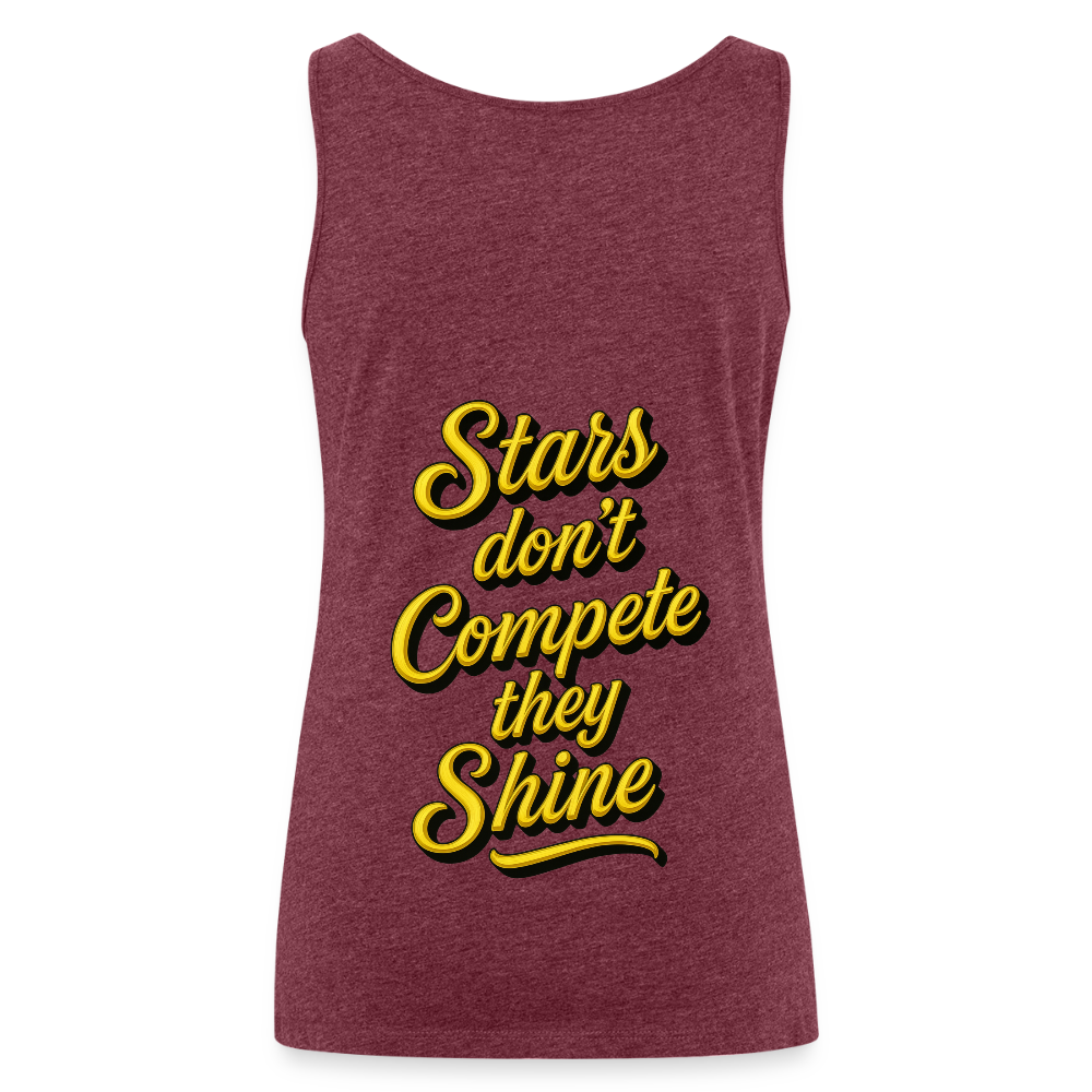 Black Stars Slay Tank - heather burgundy