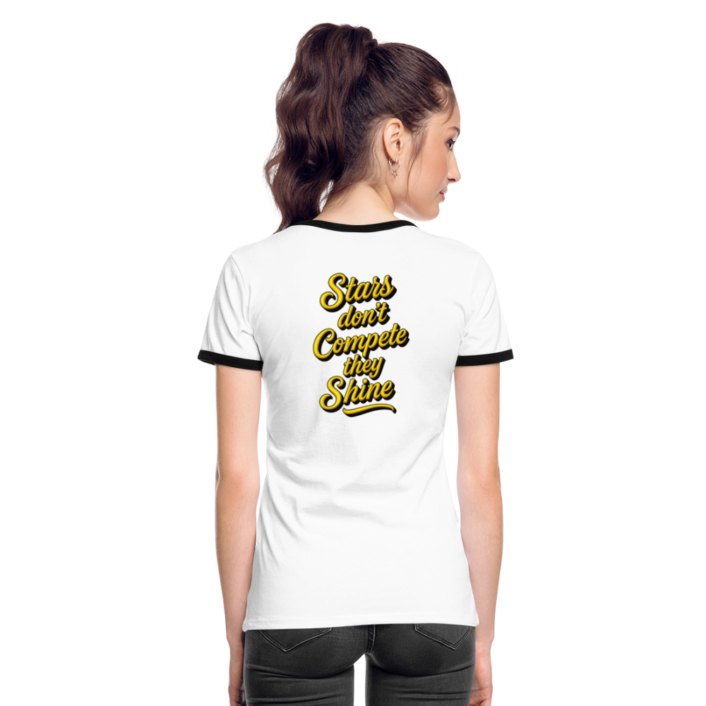 Black Stars Retro Baddie Tee - white/black