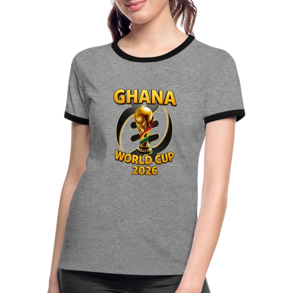 Black Stars Retro Baddie Tee - heather grey/black