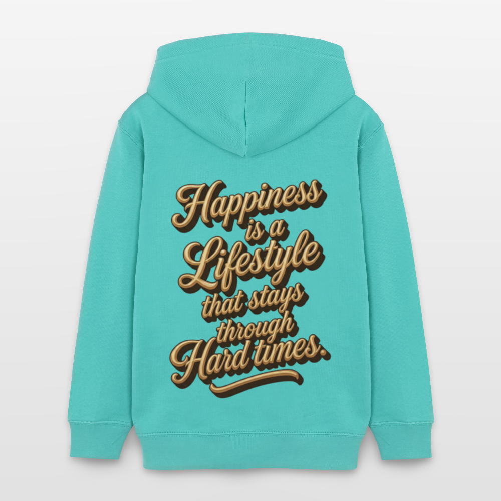 EcoVibe Teen Hoodie - pool blue