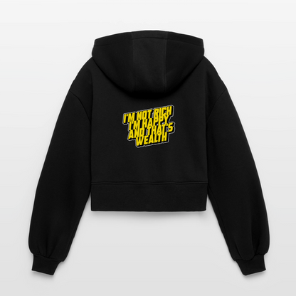 Oversized Cropped Hooded Jacket - black