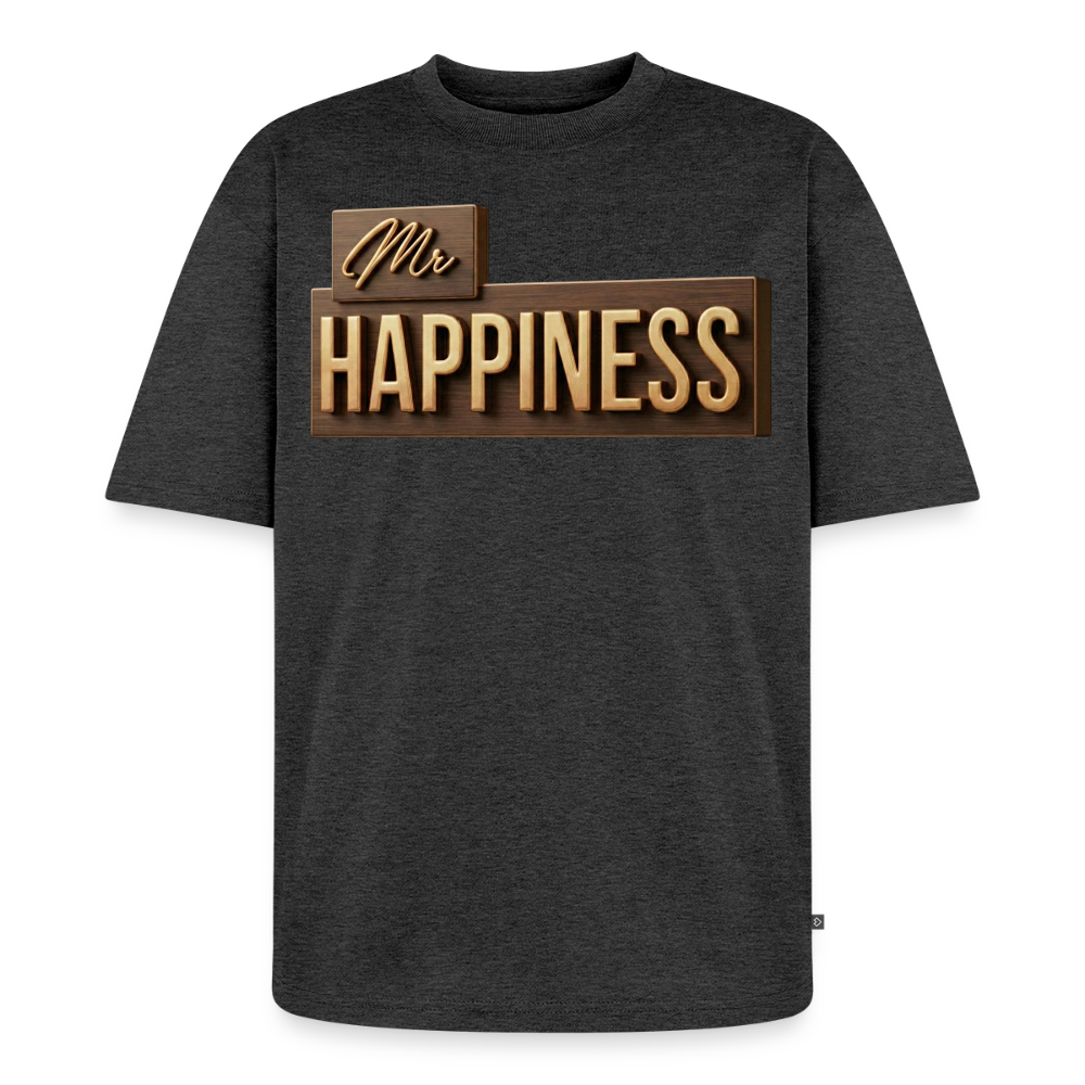 Cappuccino Oversized Organic Tee - heather anthracite