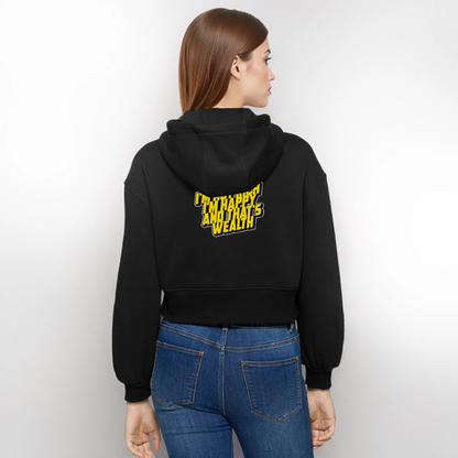 Oversized Cropped Hooded Jacket - black