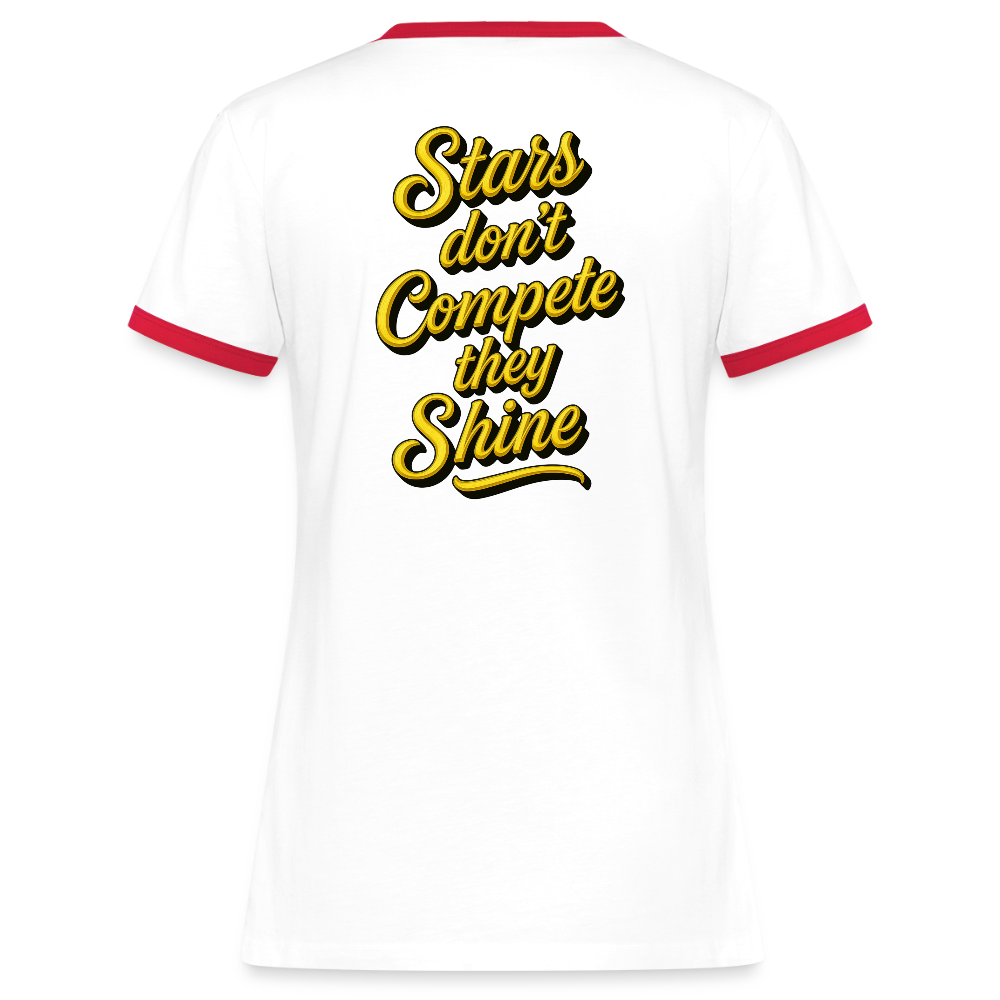 Black Stars Retro Baddie Tee - white/red