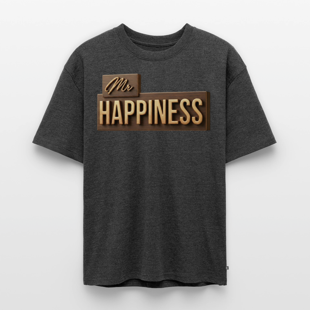 Cappuccino Oversized Organic Tee - heather anthracite