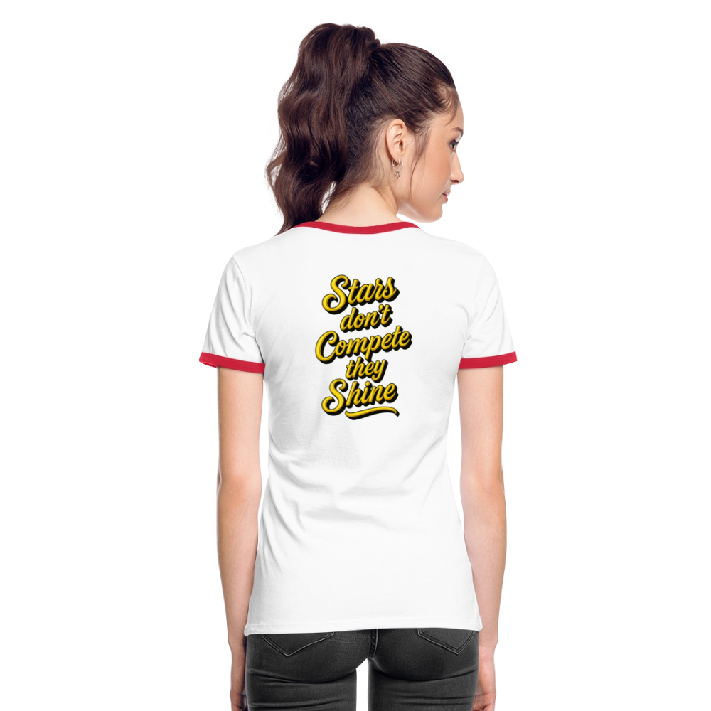 Black Stars Retro Baddie Tee - white/red